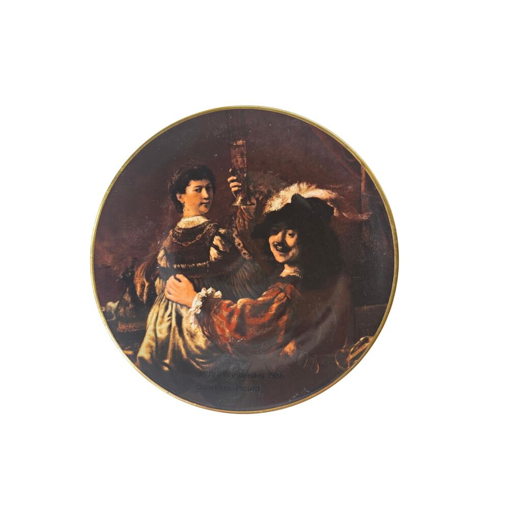 Vintage Rembrandt Porcelain Self-Portrait with Saskia Plate 7.5"